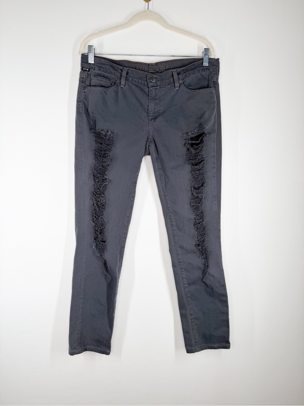 Citizens of Humanity Avedon Low Rise Skinny Distressed Gray Jeans No Size Tag